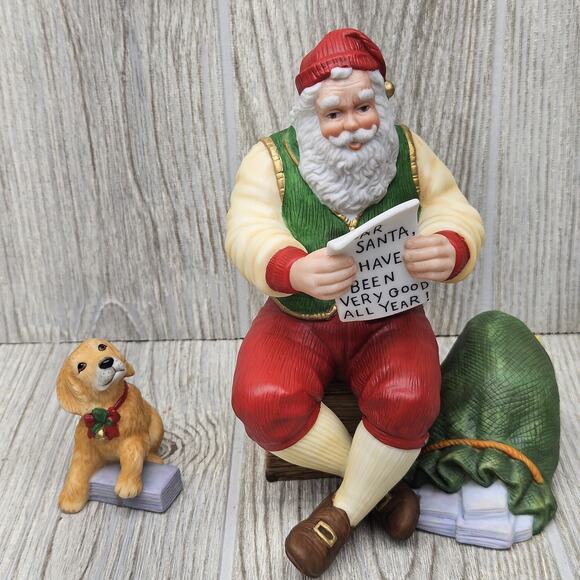 Vintage Lenox 1998 Santa Figurine Dog Limited Edition Porcelain Christmas Decor - Picture 7 of 10